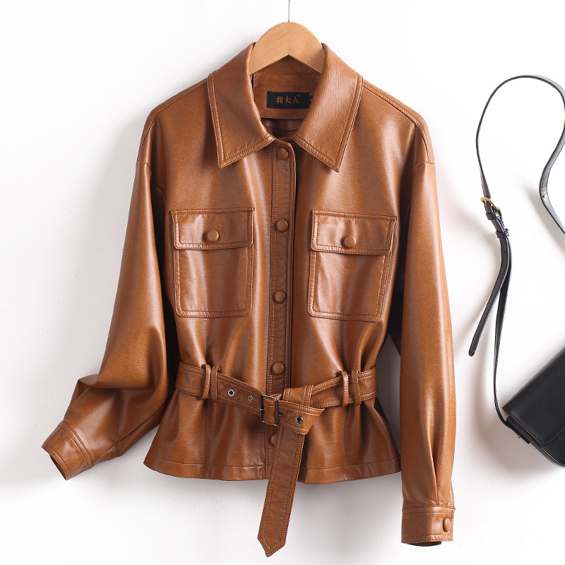 宋佳同款海宁新款真皮皮衣女外套