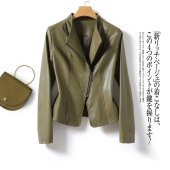 修身 短款 显瘦高档羊皮夹克机车外套 新款 海宁真皮皮衣女小个子秋季