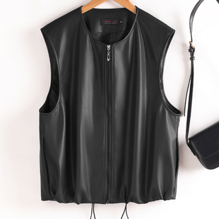 海宁真皮皮衣马甲女绵羊皮修身显瘦百搭短款无袖外套2025秋季新款