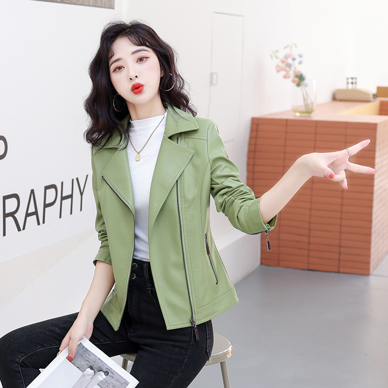 海宁真皮皮衣女短款羊皮机车外套