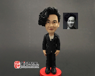 软陶定做人像 手办真人明星公仔 软陶礼品 照片定做 Q版陈奕迅