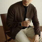 美式 休闲百搭老钱风毛线衣外套男 毛衣修身 复古风男士 拉链针织开衫