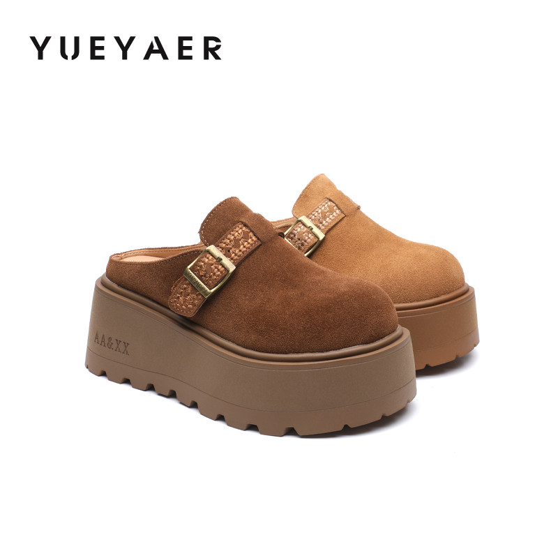 月芽儿2026春季新款厚底勃肯鞋女包头拖鞋一脚蹬增高懒人鞋穆勒鞋,女鞋,穆勒鞋,淘宝优惠券,粉丝福利购,淘宝优惠卷