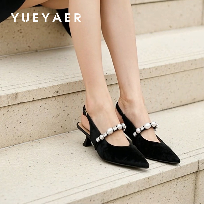 月芽儿高跟鞋女气质高级不累脚2026春夏季新款凉鞋细跟法式单鞋子