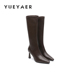 高筒时装 月芽儿高跟长靴冬季 2025新款 靴骑士靴尖头细跟长筒靴子女