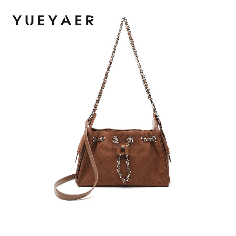 月芽儿包包女2025新款小香风单肩斜挎包腋下包链条包大容量托特包