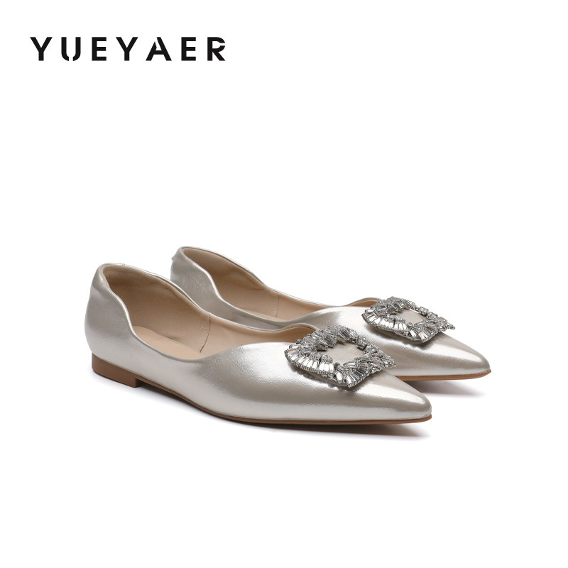 月芽儿春季浅口单鞋2026新款尖头婚鞋水钻宴会鞋平底方扣精致女鞋,女鞋,浅口单鞋,淘宝优惠券,粉丝福利购,淘宝优惠卷