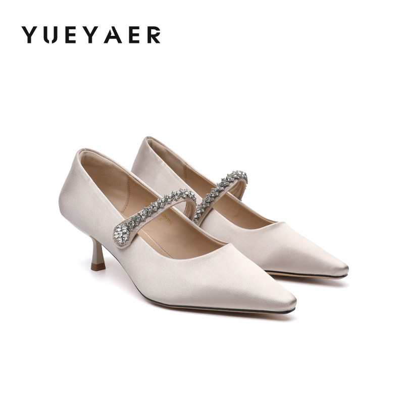 月芽儿法式细跟玛丽珍鞋女2026新款春季不累脚水钻单鞋约会高跟鞋,女鞋,玛丽珍鞋,淘宝优惠券,粉丝福利购,淘宝优惠卷