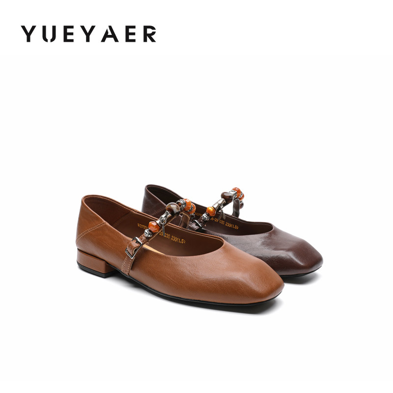 月芽儿复古玛丽珍鞋2026春季新款百搭平底单鞋法式串珠浅口女鞋子,女鞋,玛丽珍鞋,淘宝优惠券,粉丝福利购,淘宝优惠卷