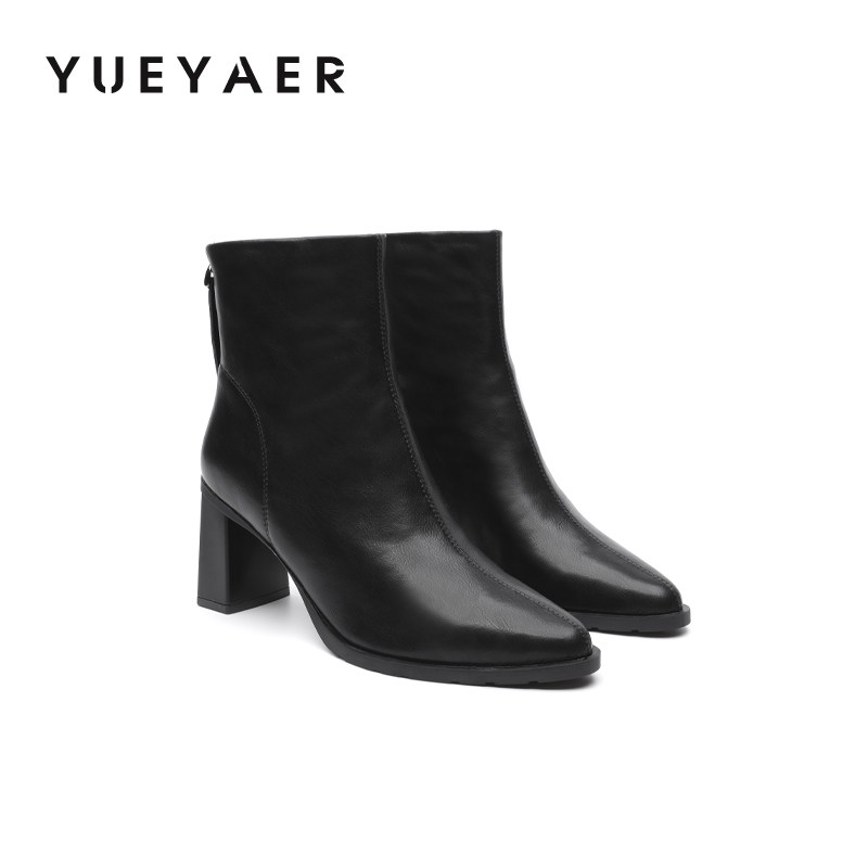 月芽儿英伦风百搭粗跟短靴女2025秋冬新款高跟配裙子时装靴瘦瘦靴,女鞋,时装靴,淘宝优惠券,粉丝福利购,淘宝优惠卷