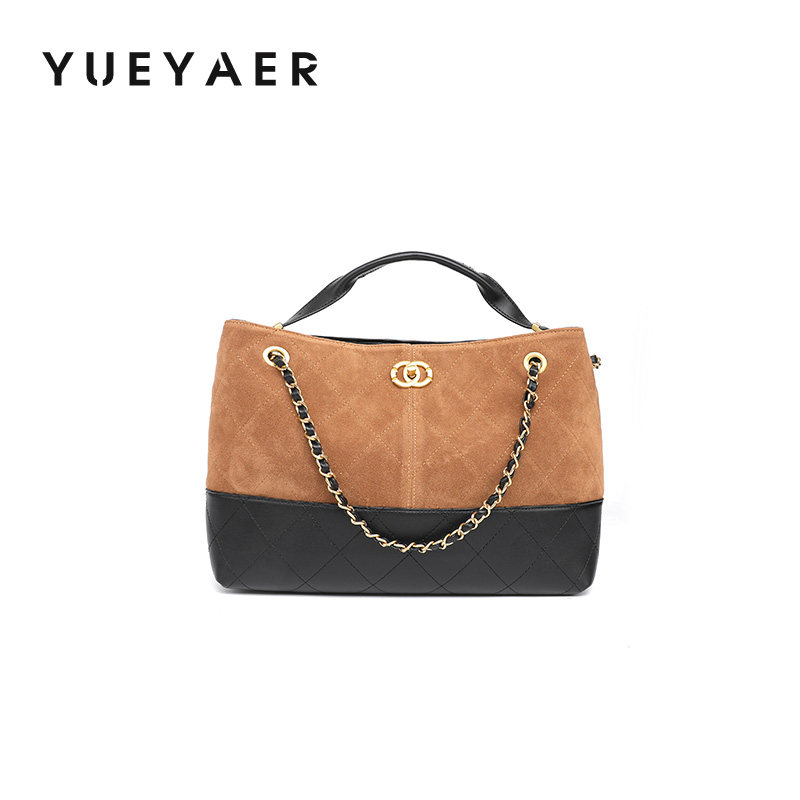 月芽儿2025新款小香风拼色菜篮子购物袋菱格链条包复古手提单肩包,箱包皮具/热销女包/男包,通用款女包,淘宝优惠券,粉丝福利购,淘宝优惠卷