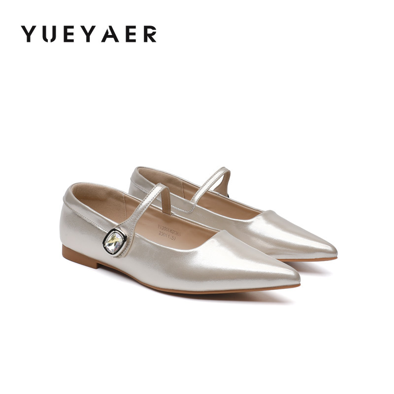 月芽儿尖头玛丽珍鞋女2026春季新款平底小皮鞋一字扣通勤浅口单鞋,女鞋,玛丽珍鞋,淘宝优惠券,粉丝福利购,淘宝优惠卷