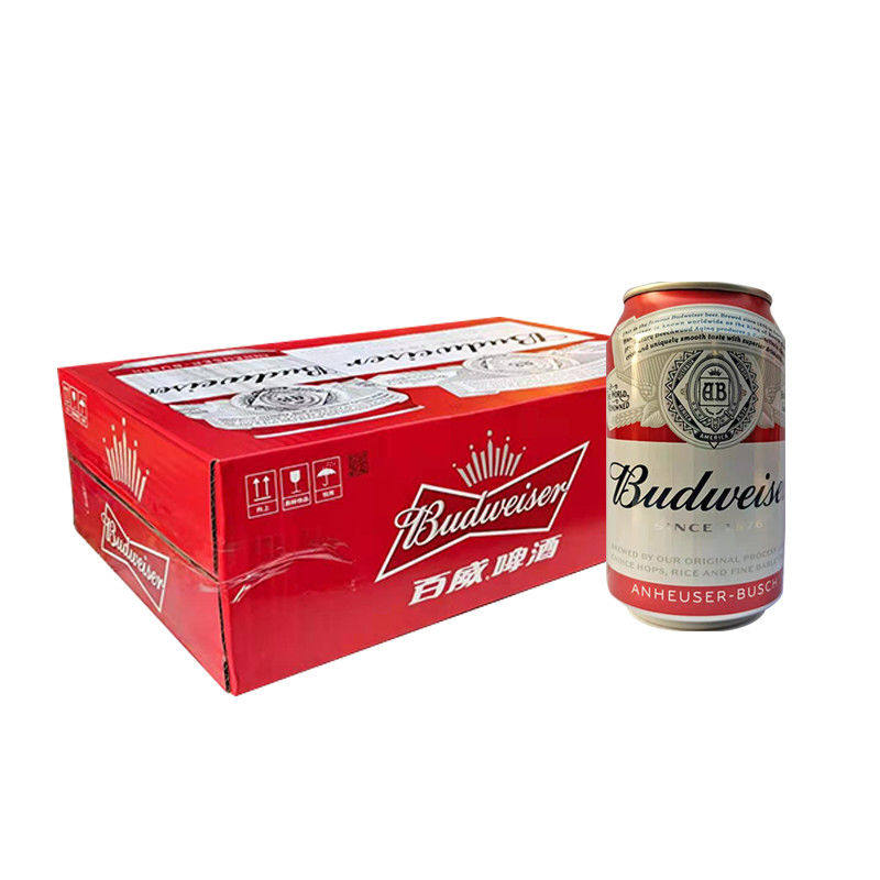 新日期百威啤酒330ml*24听整箱3.6度经典拉格熟啤江浙沪皖包邮