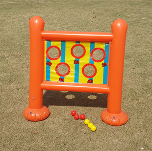 充气儿童亲子活动球门玩具射门游戏移动投球沙滩球门玩具体育器材