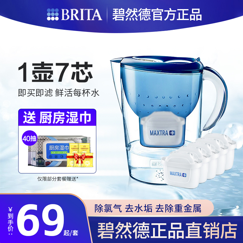 德国BRITA碧然德净水壶净水器家用厨房自来水过滤芯M3.5L净水器-封面