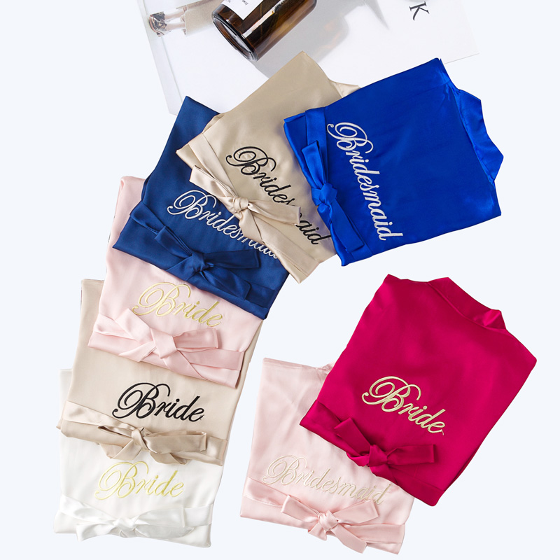 性感逗时裳女冰丝绸结婚晨袍新娘