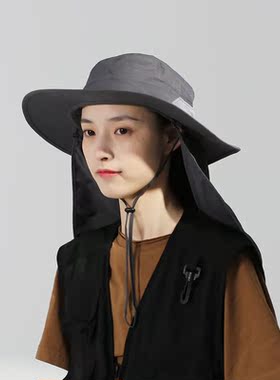 户外夏大檐遮阳帽面罩围脖三合一