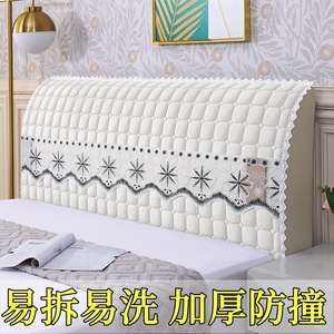 全包新款简约床头罩家用夹棉加厚床头套罩卧室客房防晒防尘保护罩