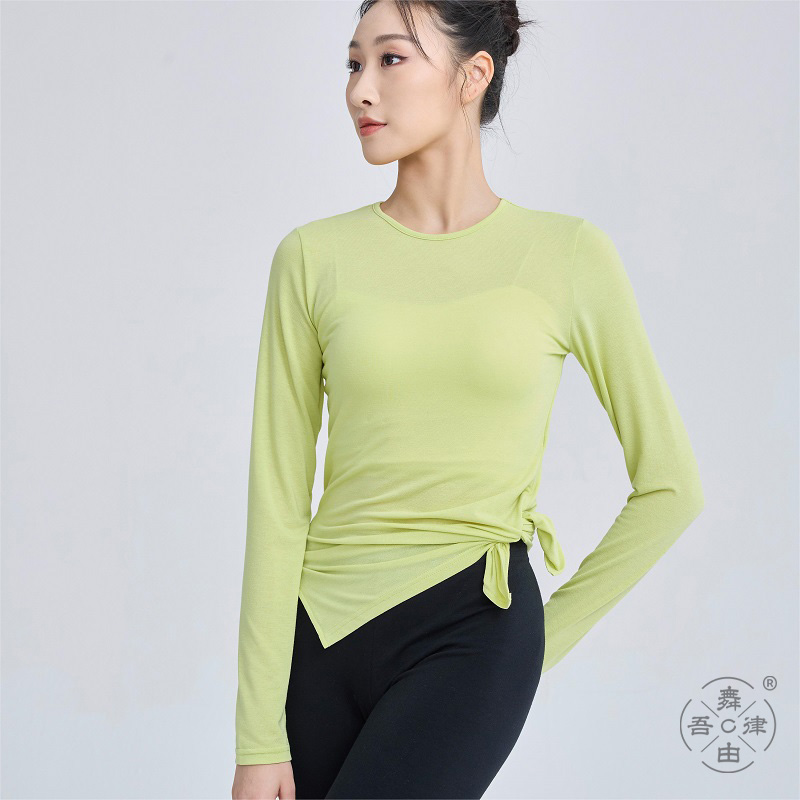 舞由吾律花色小圆领打底T现代古典民族身韵瑜伽打底衫单色练功服