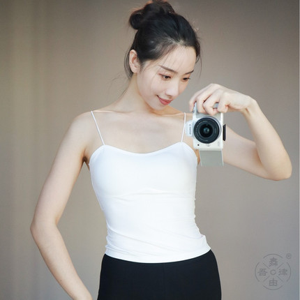 舞蹈由吾律一体式无钢圈内搭衣吊带现代芭蕾基训免穿文抹裹胸背心