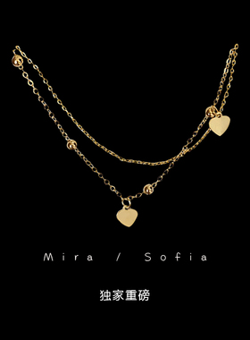 独家重磅~店主自留挚爱回馈高保色双层爱心项链高级感小众锁骨链