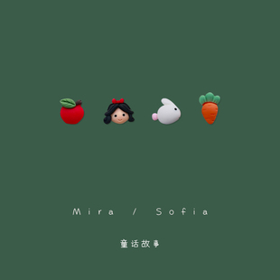 mini小兔子胡萝卜公主苹果耳钉925银针少女可爱耳饰 童话故事里