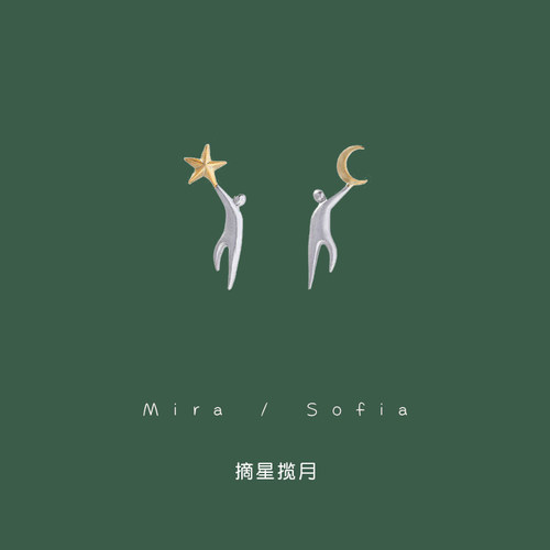 高级精致摘星揽月耳钉