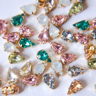 10颗 施家平替4300小水滴爪钻 串珠散珠手工diy 8×5mm 份 高品质