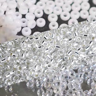 国产精选1.5mm透明灌银白米珠东宝平替1号41串珠手工diy材料