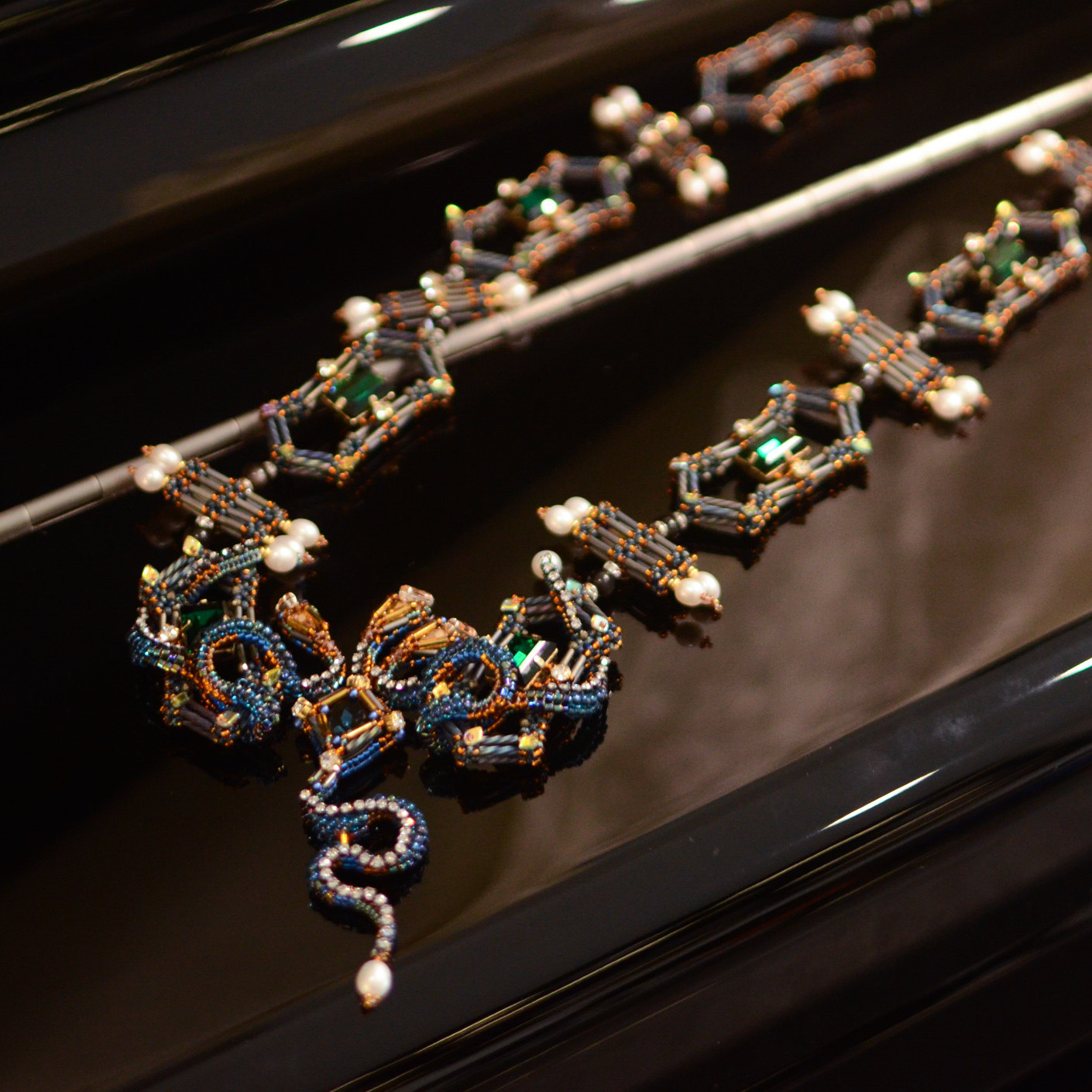 10天发货万圣节《伊甸园三头蛇》项链耳挂串刺耳钉串珠教程材料包