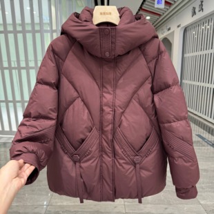 洋气妈妈立领厚实羽绒服冬季新款中老年新年上衣高端保暖棉服外套