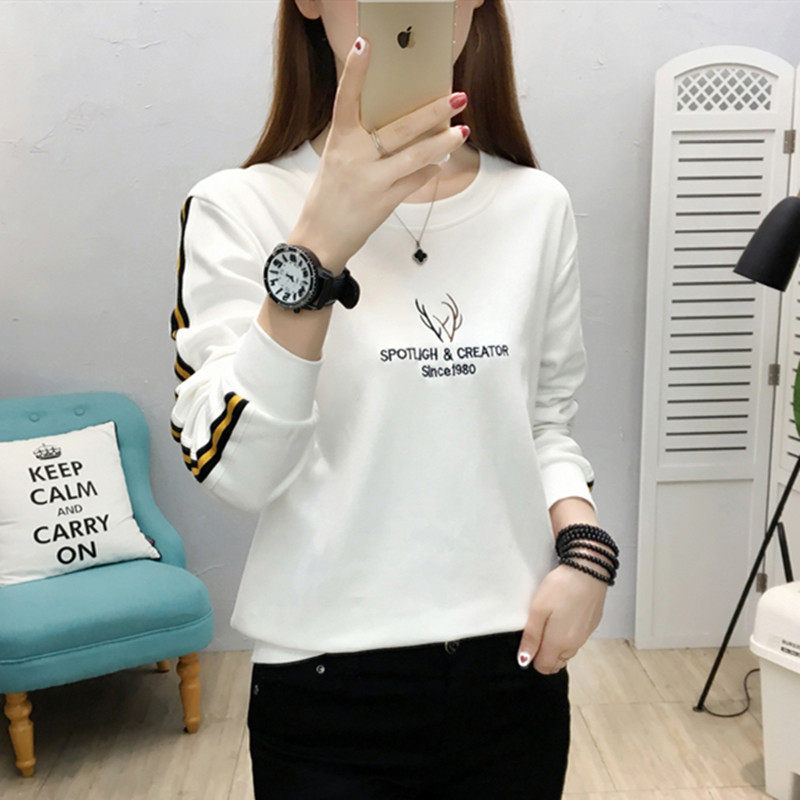 2026年春季新款纯棉长袖T恤女上衣宽松大码女士打底衫内搭体恤潮