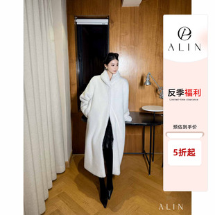 人造皮草 ALIN【冬日摩洛哥】仿水貂绒长款外套草草大衣女AL5OPW1