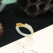 和田玉糖白玉梅花戒指手工雕刻可定制花开富贵指环女士16mm玉戒