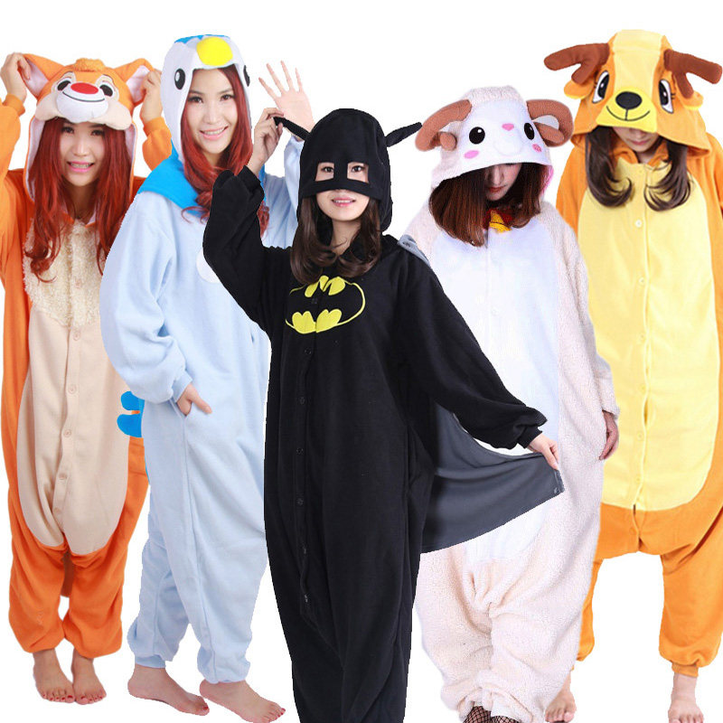 万圣节COS派对演出男女卡通动物小羊蝙蝠侠梅花鹿松鼠连体表演服