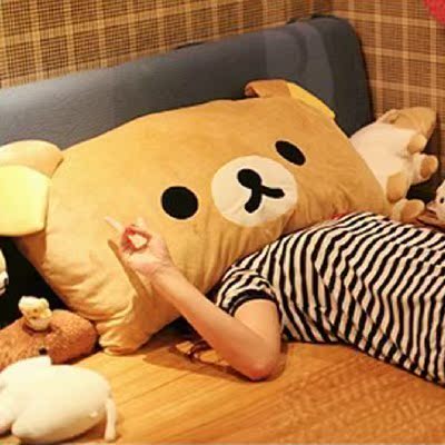 家居轻松熊枕头卡通单双人情侣枕可拆洗小熊抱枕靠枕午睡枕礼物