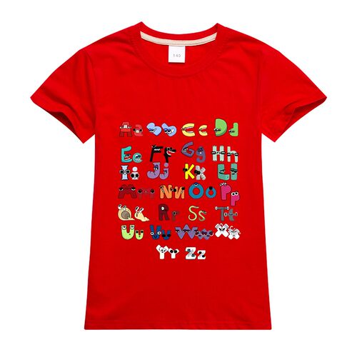 Alphabet lore英文字母儿童纯棉T恤卡通短袖夏季中大童装
