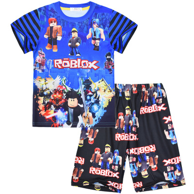 Roblox游戏服装儿童中大童家居服套装短袖两件套睡衣裤