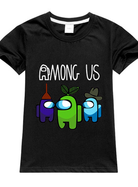太空狼人杀纯棉短袖T恤amongus童装夏季男孩儿童圆领休闲上衣2025