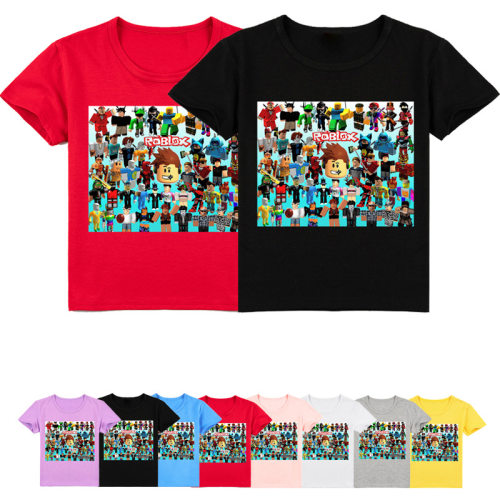 ROBLOX新品外贸童装  中大童卡通印花夏季休闲运动短袖T恤Y258