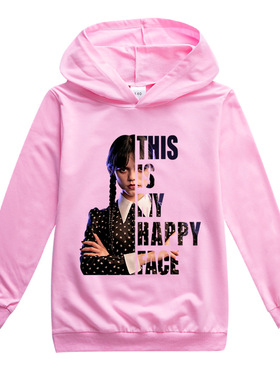 Wednesday Addams 款儿童装卫衣帽衫H2003A