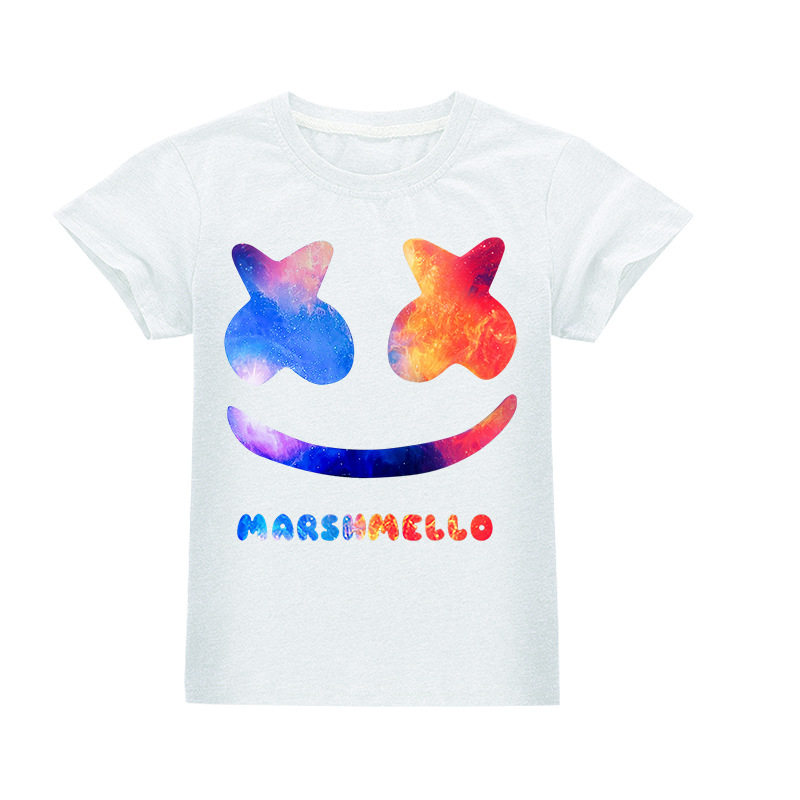 Marshmello DJ Music100%纯棉儿童T恤中大童童装