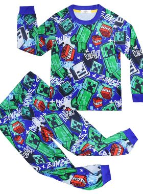 新款长袖 我的世界-Minecraft 中大童家居服 长袖+裤子套装81251