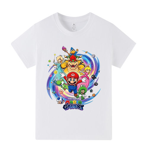 超级马里奥/Super Mario印花图案儿童短袖T恤上衣A1498