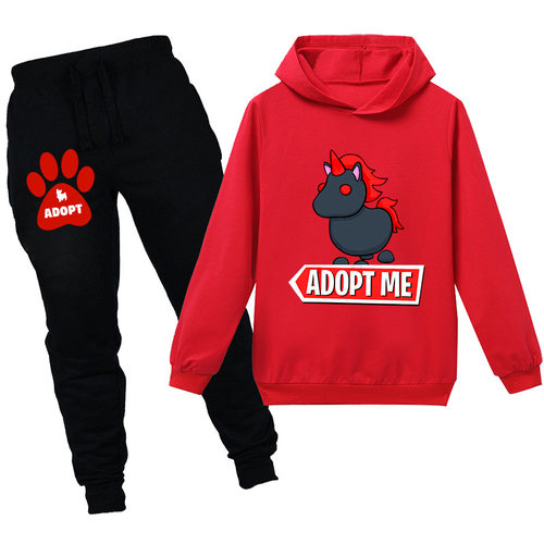 游戏卡通风印花儿童连帽卫衣套装