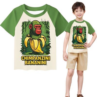 2026欧美卡通Italian brainrot 意大利大脑腐蚀男孩儿童上衣TP30