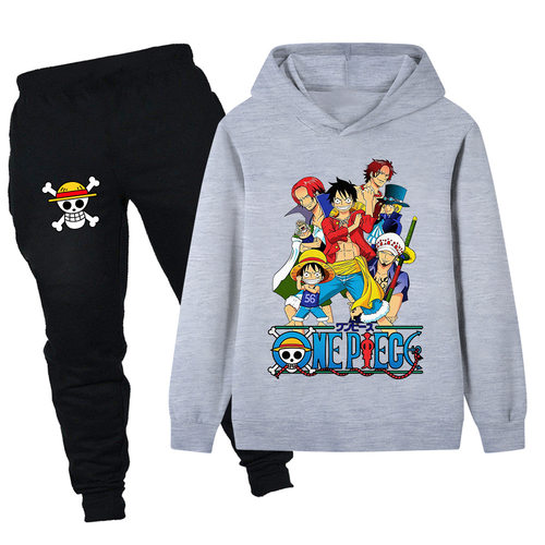 海贼/one piece印花儿童连帽衫卫衣套装 pb1377