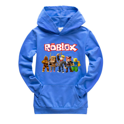 ROBLOX新款春秋游戏图案儿童长袖连帽衫口袋卫衣