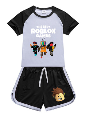 ROBLOX 印花T恤短裤家居休闲运动短袖套装YD1830A