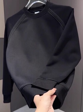 韩版卫衣男秋冬款2024新款潮牌修身休闲套头加绒长袖上衣服打底衫